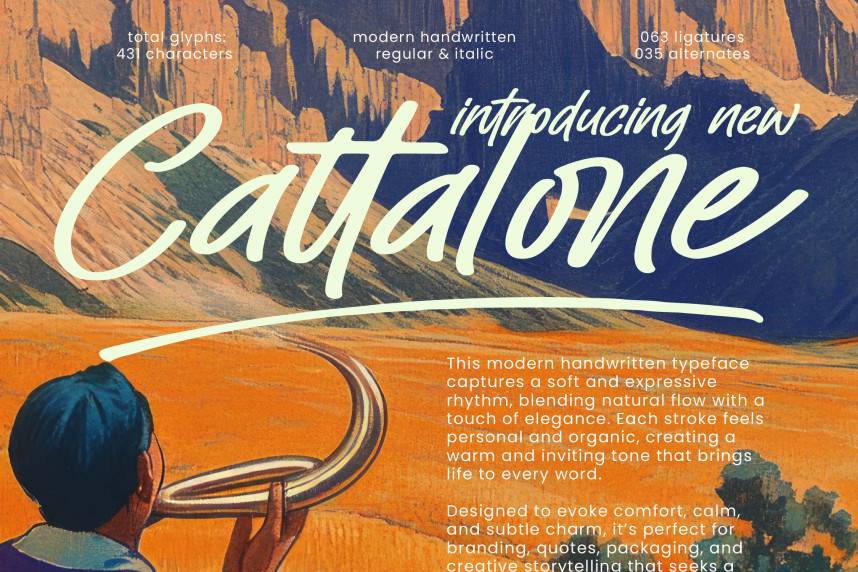 index Cattalone – Modern Handwritten 花体英文 英文字体免费下载