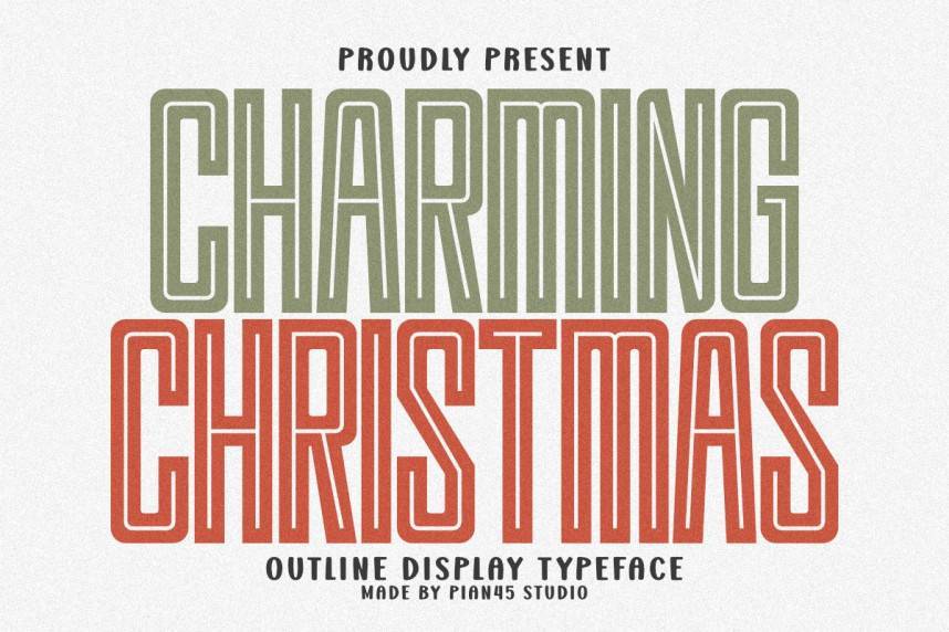 Charming Christmas Outline 现代无衬线 英文字体免费下载