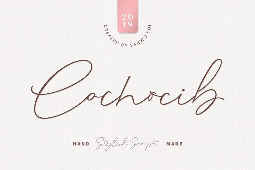 index Cochocib Stylish Script 花体英文 英文字体免费下载