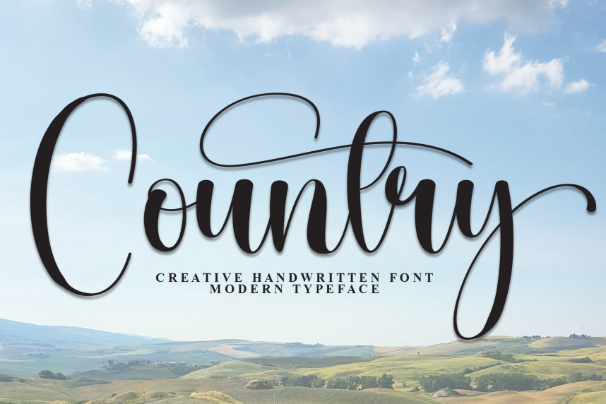 index Country Calligraphy Script 英文手写 英文字体免费下载