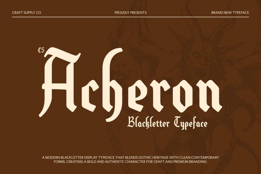 index CS Acheron 哥特式 英文字体免费下载