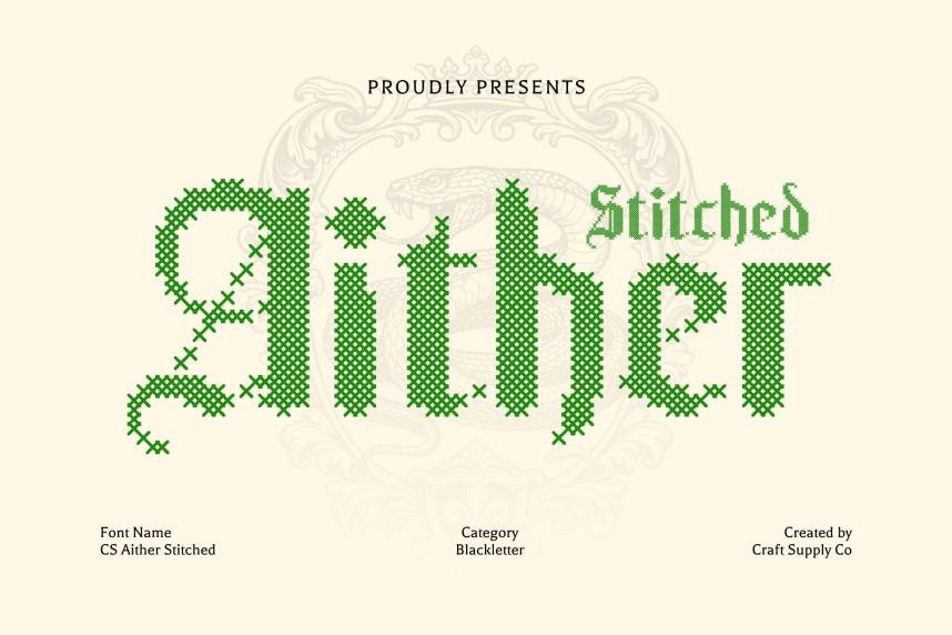 CS Aither Stitched 字体效果展示 CS Aither Stitched 哥特式预览图