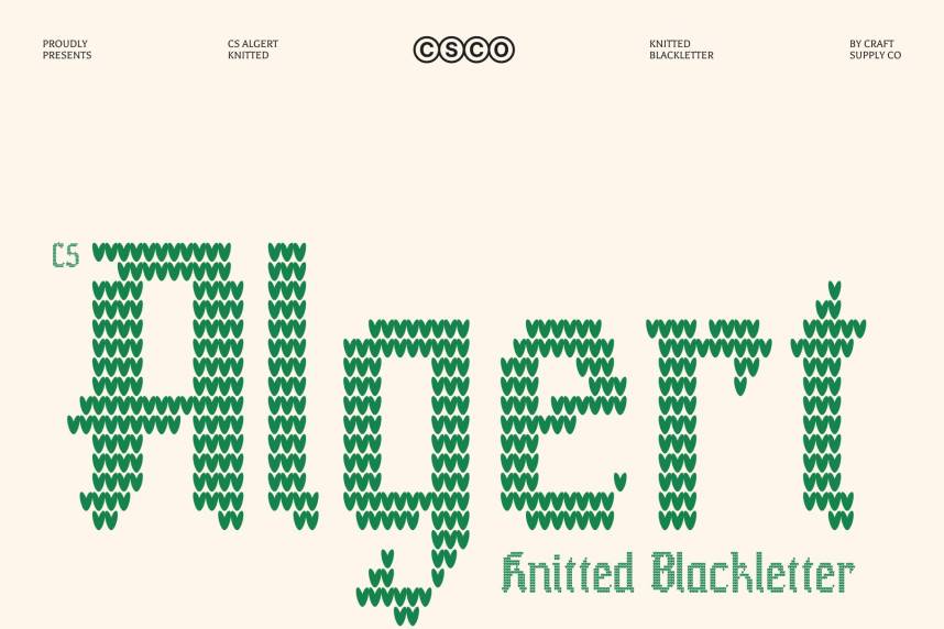 index CS Algert Knitted 哥特式 英文字体免费下载