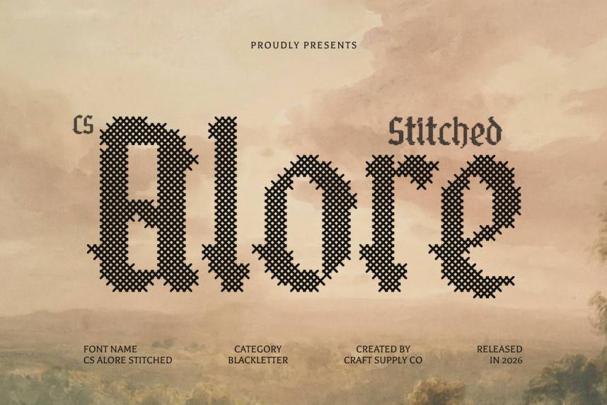 CS Alore Stitched 字体效果展示 CS Alore Stitched 哥特式预览图