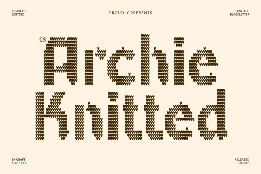 index CS Archie Knitted 哥特式 英文字体免费下载