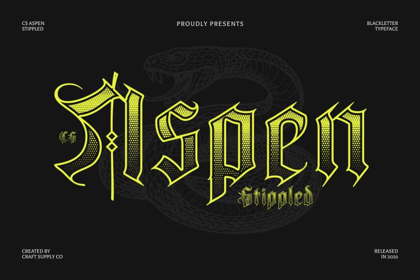 CS Aspen Stippled 哥特式 英文字体免费下载