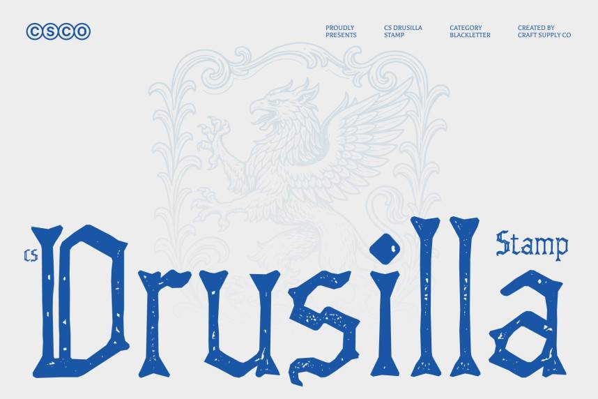 index CS Drusilla Stamp 哥特式 英文字体免费下载