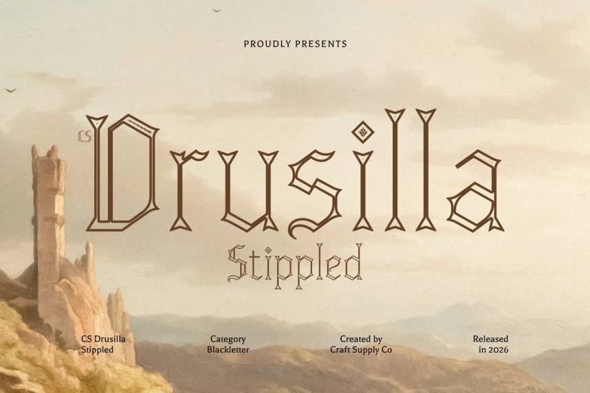 index CS Drusilla Stippled 哥特式 英文字体免费下载