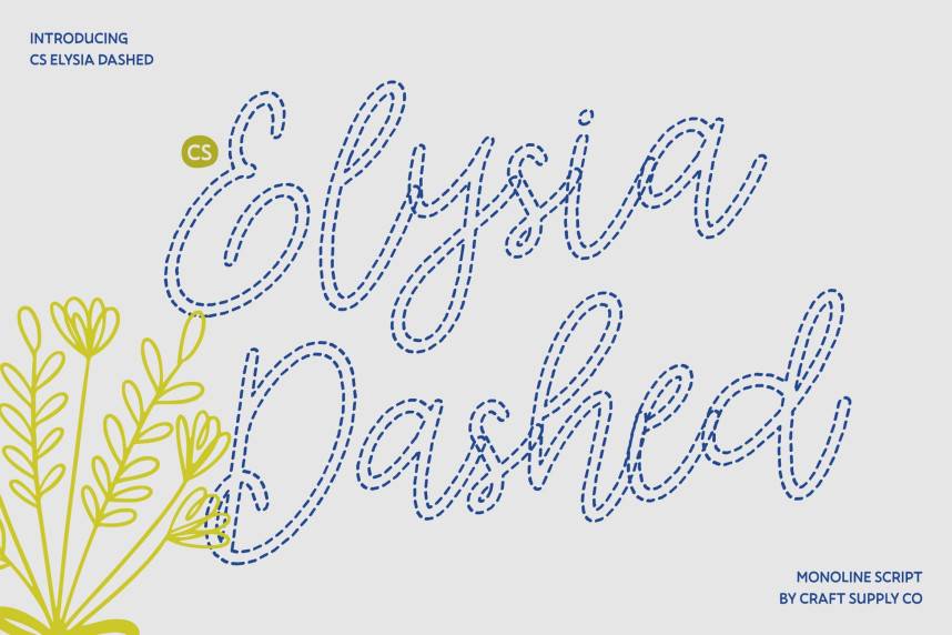 index CS Elysia Dashed 英文手写 英文字体免费下载