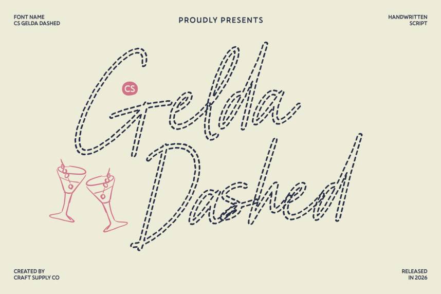 index CS Gelda Dashed 英文手写 英文字体免费下载