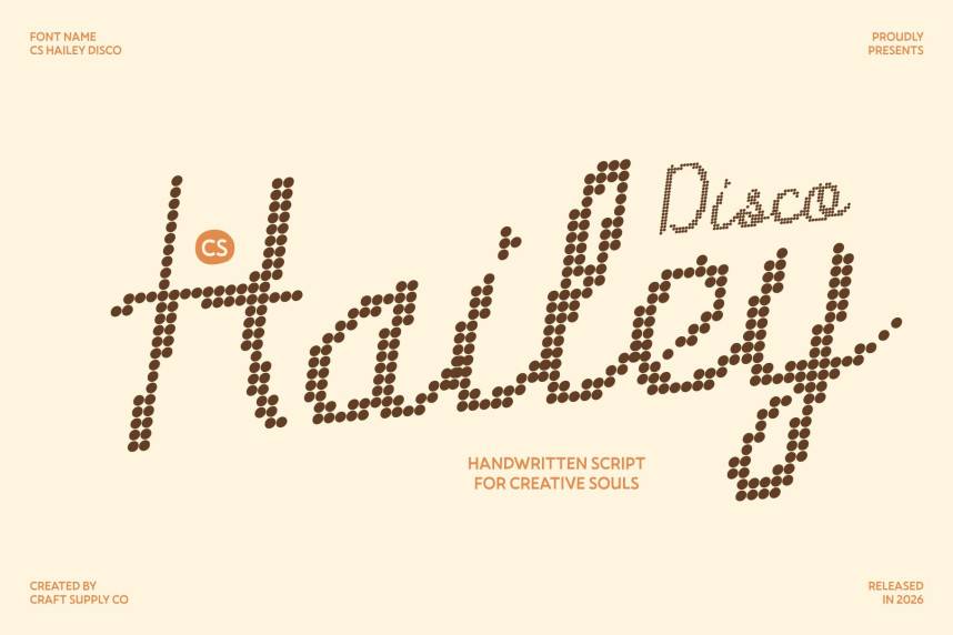 index CS Hailey Disco 英文手写 英文字体免费下载