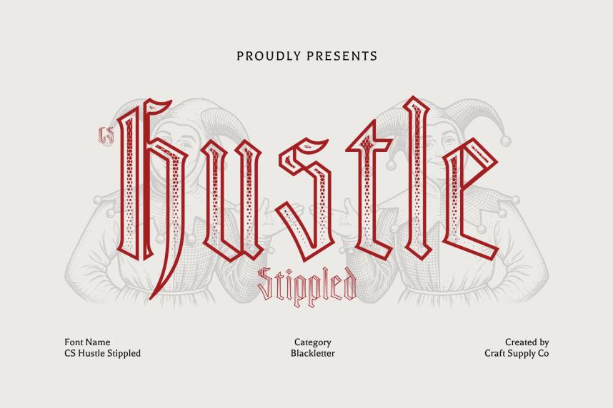 CS Hustle Stippled 哥特式 英文字体免费下载