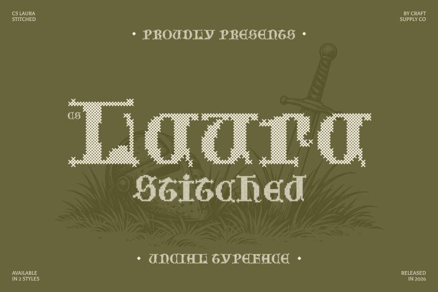 CS Laura Stitched 展示字体 英文字体免费下载