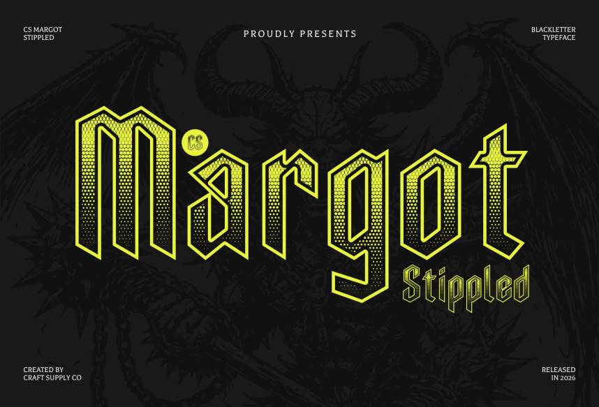 index CS Margot Stippled 哥特式 英文字体免费下载