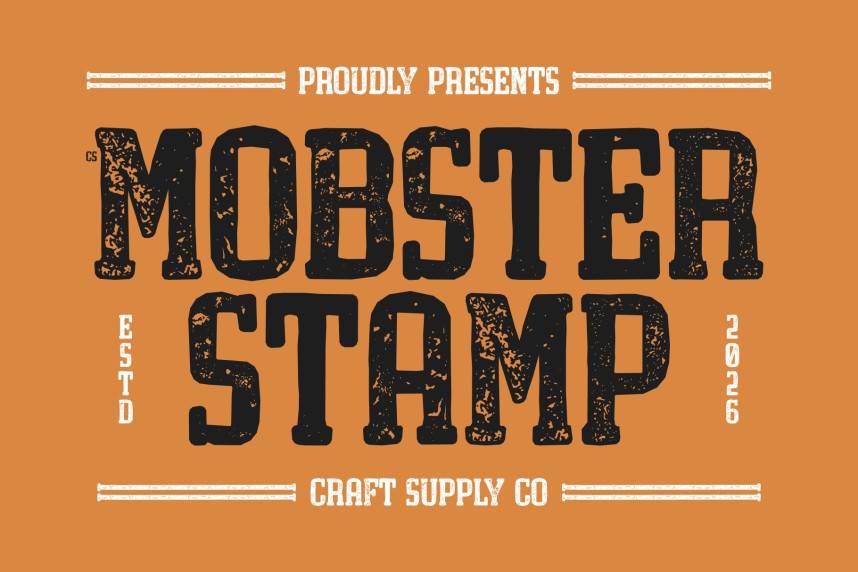 CS Mobster Stamp 字体效果展示 CS Mobster Stamp 衬线字体预览图