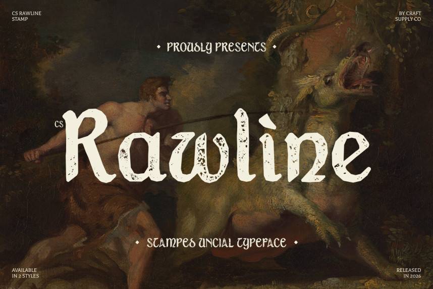 CS Rawline Stamp 展示字体 英文字体免费下载