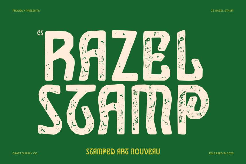 CS Razel Stamp 展示字体 英文字体免费下载