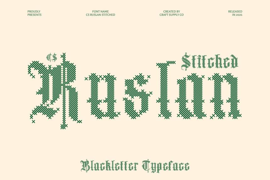 index CS Ruslan Stitched 哥特式 英文字体免费下载