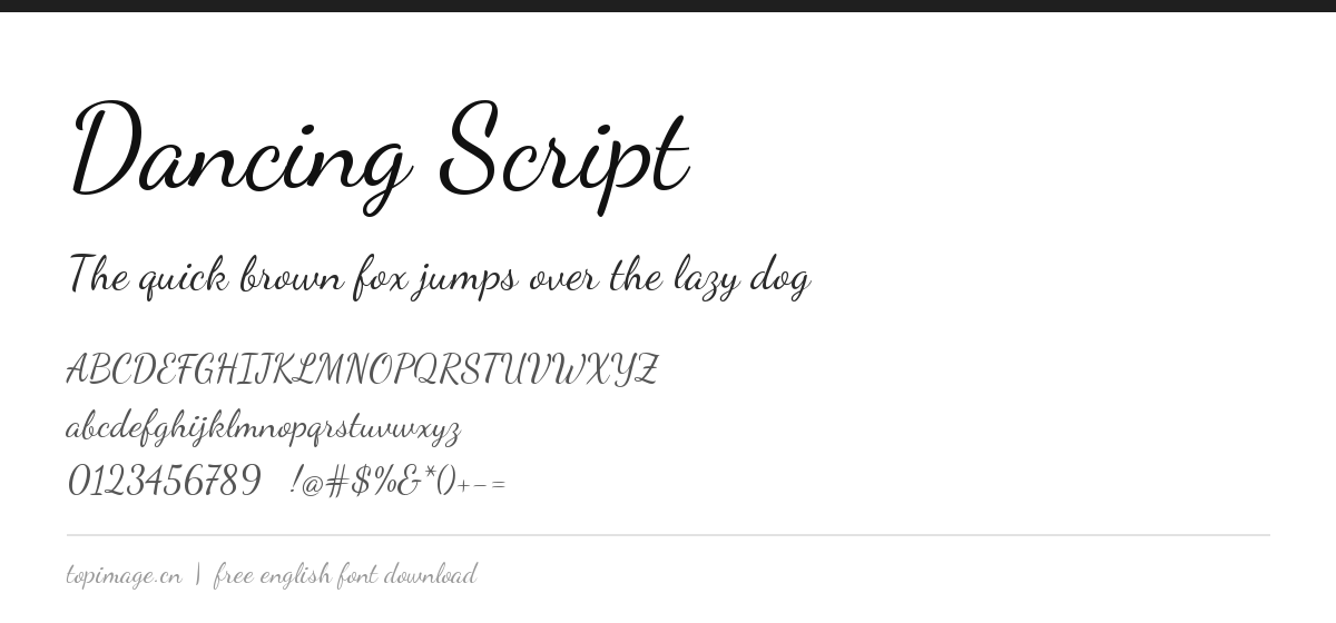 index Dancing Script 英文手写 英文字体免费下载