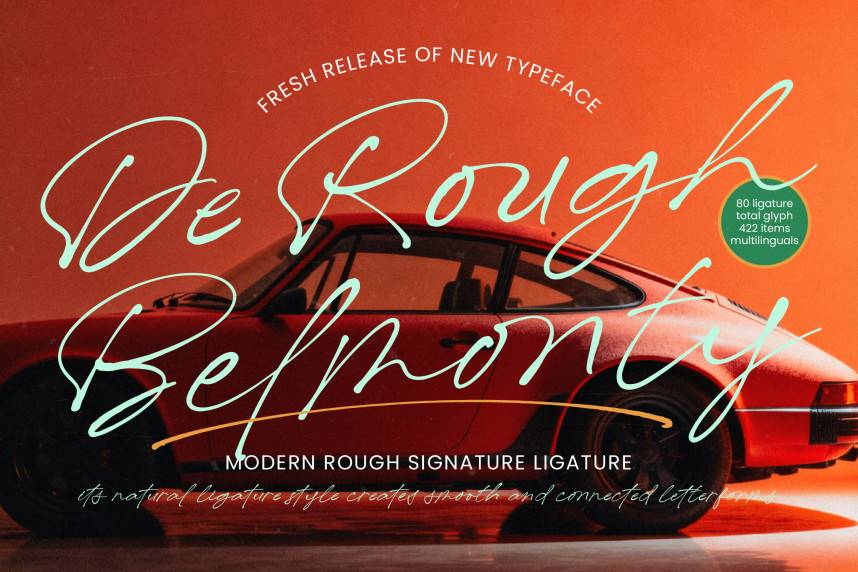 index De Rough Belmonty – Modern Rough Signature 花体英文 英文字体免费下载