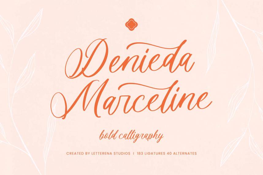 index Denieda Marceline – Bold Calligraphy 花体英文 英文字体免费下载