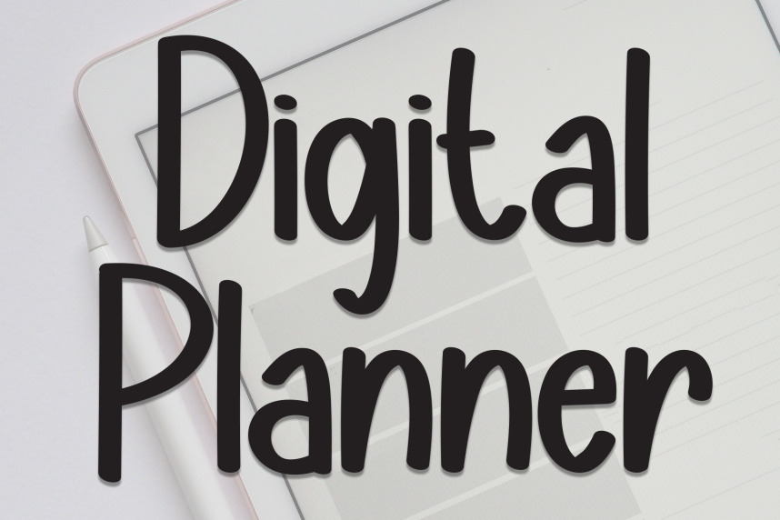 Digital Planner Playful Script 英文手写 英文字体免费下载