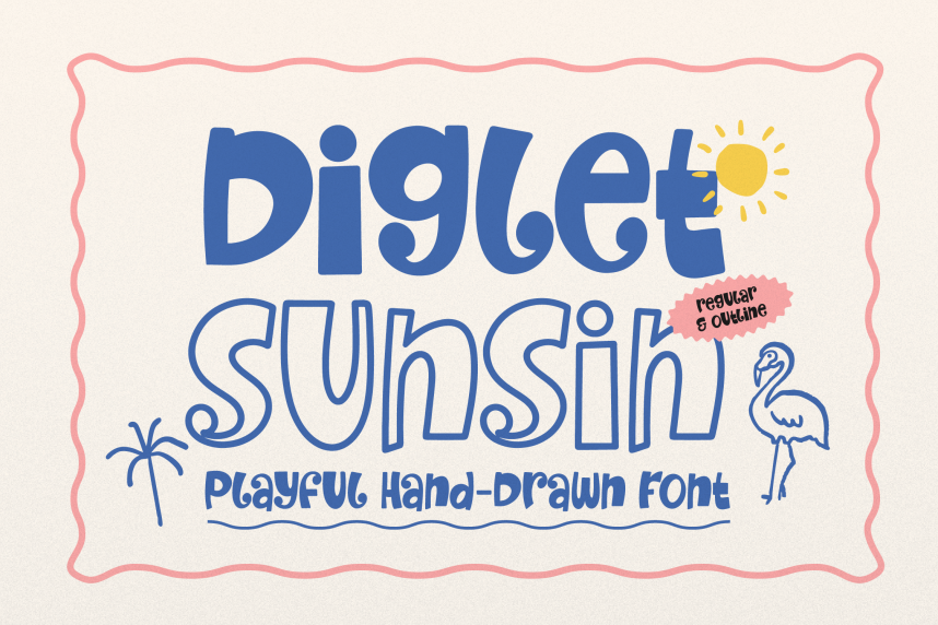 index Diglet Sunsin | Playful Hand Drawn 英文手写 英文字体免费下载