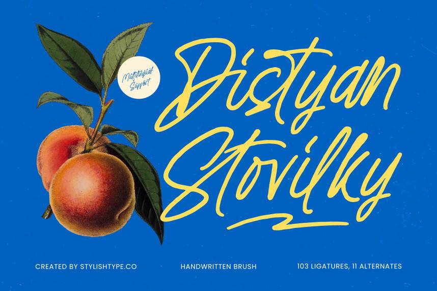 Distyan Stovilky – Handwritten Brush 花体英文 英文字体免费下载