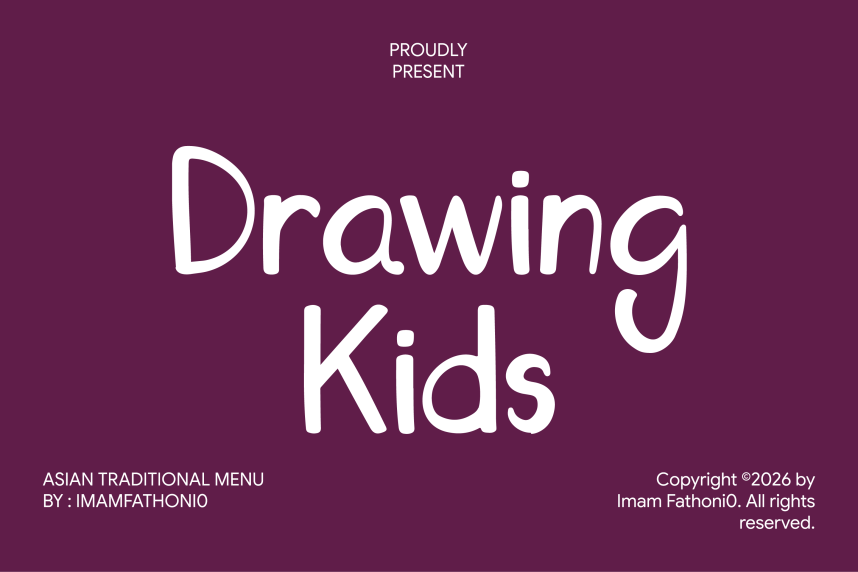 Drawing Kids Script 英文手写 英文字体免费下载