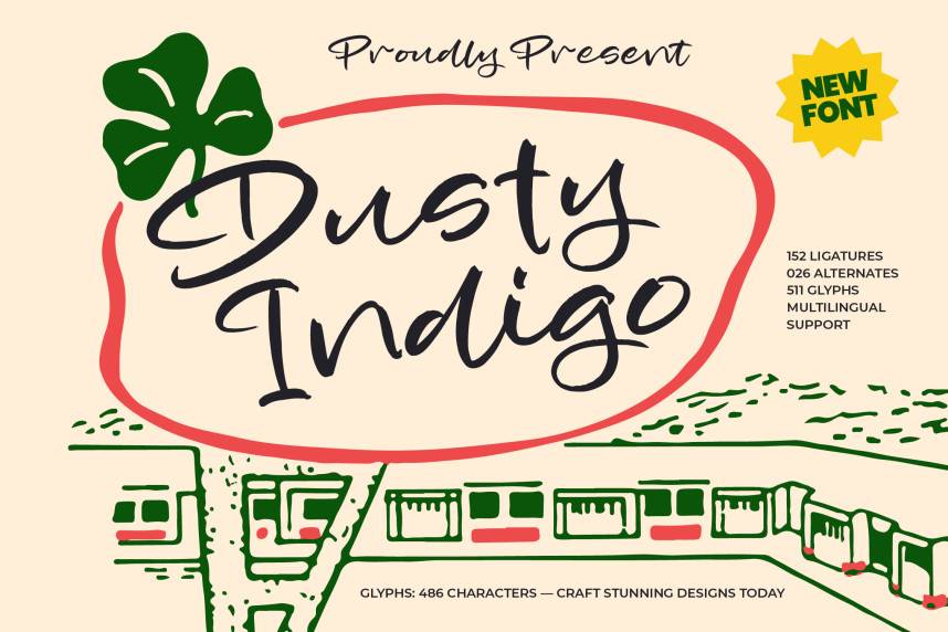 Dusty Indigo – Handwritten Script 花体英文 英文字体免费下载