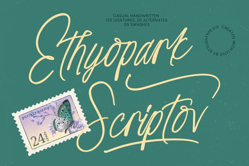 Ethyopark Scriptov 花体英文 英文字体免费下载