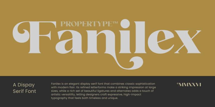 index Fanilex Font Family 衬线字体 英文字体免费下载