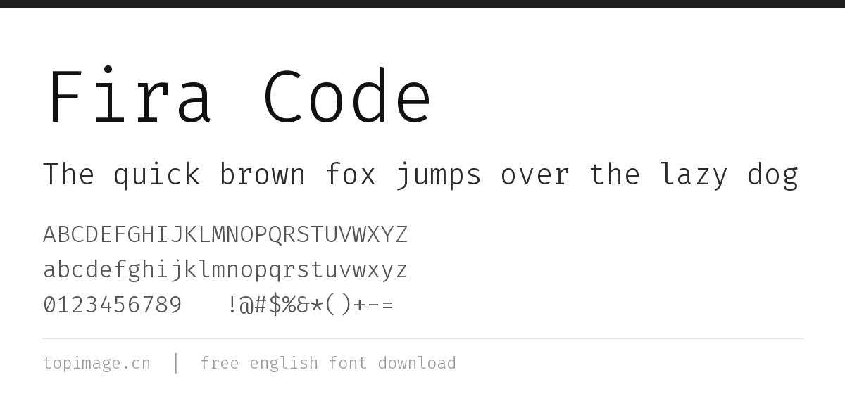 index Fira Code 现代无衬线 英文字体免费下载