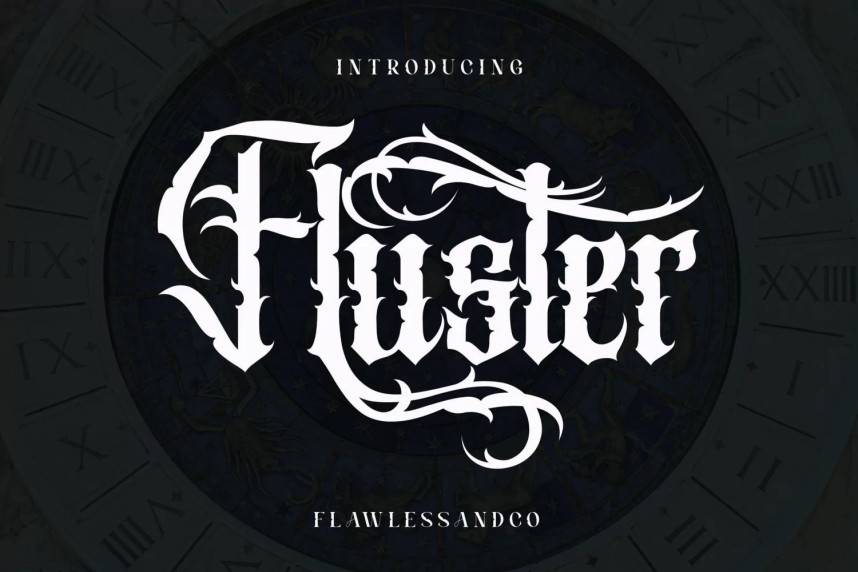 index Fluster Blackletter 哥特式 英文字体免费下载