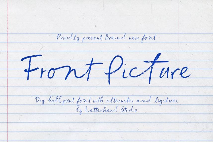 index Front Picture Script 英文手写 英文字体免费下载