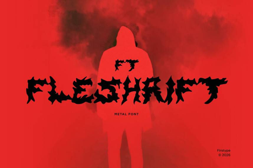 index FT Fleshrift – Brutal Metal Display 哥特式 英文字体免费下载
