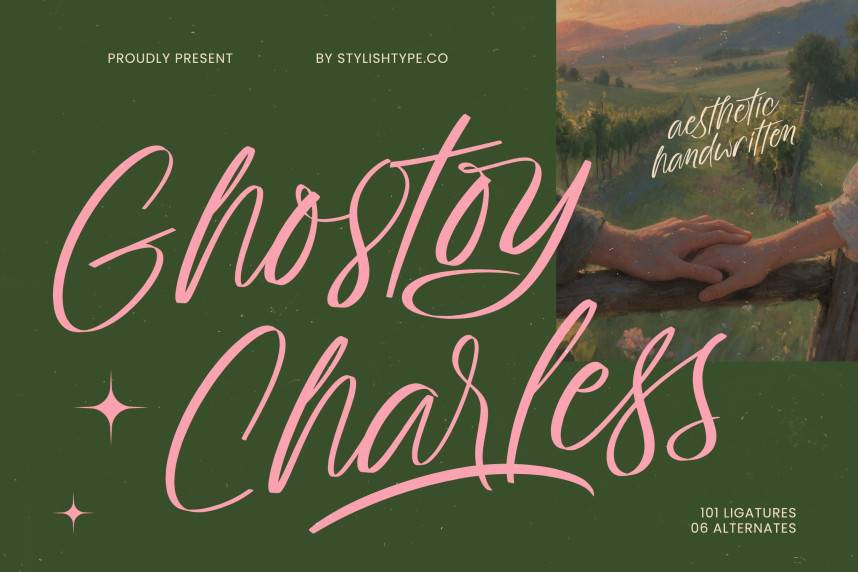 Ghostoy Charless – Aesthetic Handwritten 花体英文 英文字体免费下载