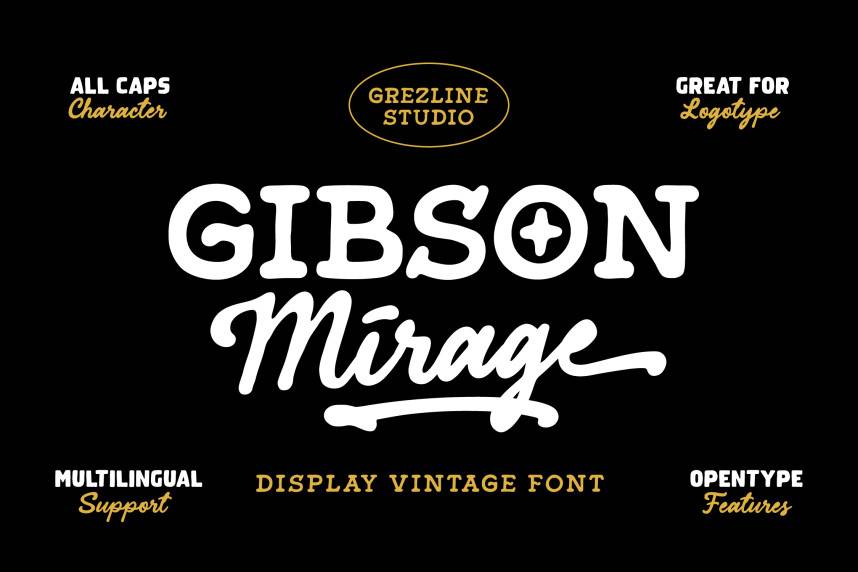 index Gibson Mirage 花体英文 英文字体免费下载