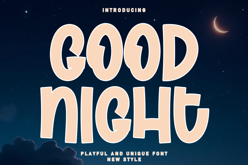index Good Night Playful Script 英文手写 英文字体免费下载