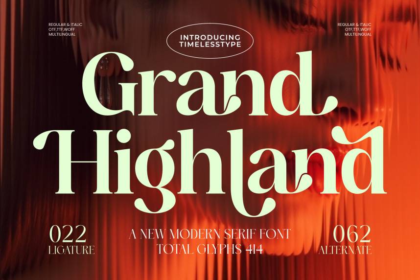 index Grand Highland – Modern Serif 衬线字体 英文字体免费下载
