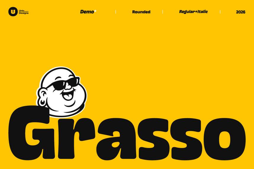 Grasso Rounded 现代无衬线 英文字体免费下载