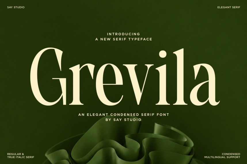 Grevila – Condensed Serif 衬线字体 英文字体免费下载