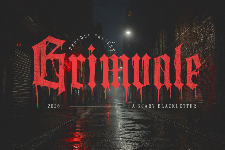 index Grimvale Horror Gothic Blackletter 哥特式 英文字体免费下载