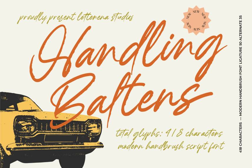 index Handling Baltens – Modern Handbrush Script 花体英文 英文字体免费下载