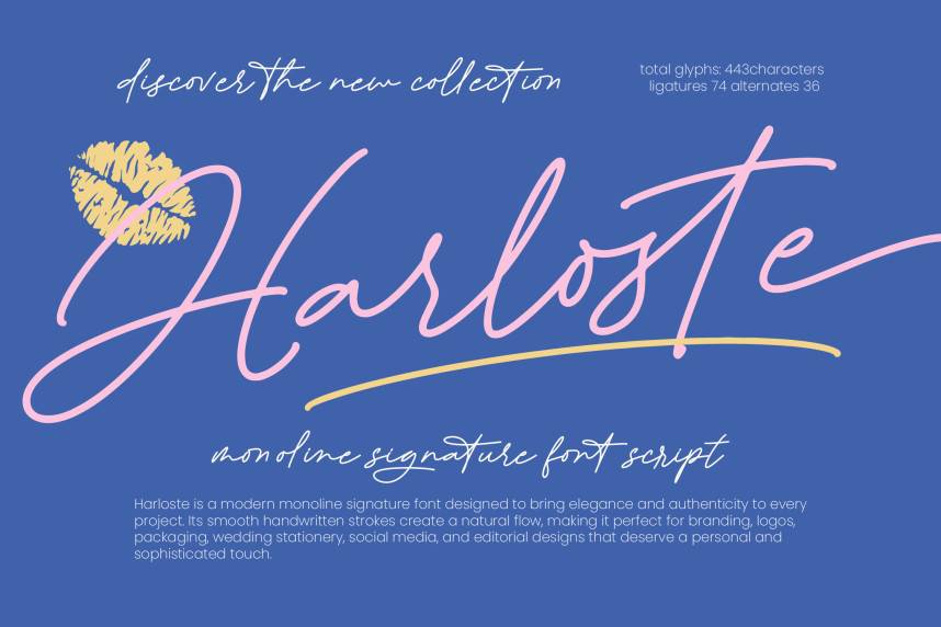 index Harloste – Monoline Signature 花体英文 英文字体免费下载