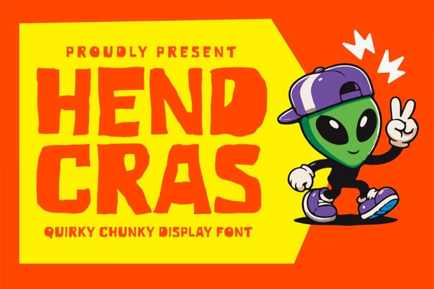 Hend Cras – Display 英文手写 英文字体免费下载