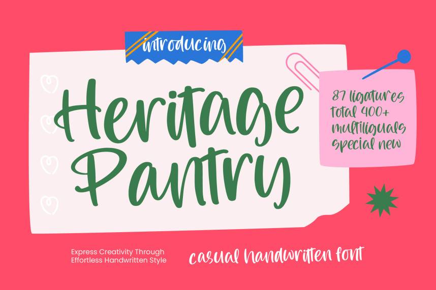 index Heritage Pantry – Casual Handwritten 花体英文 英文字体免费下载