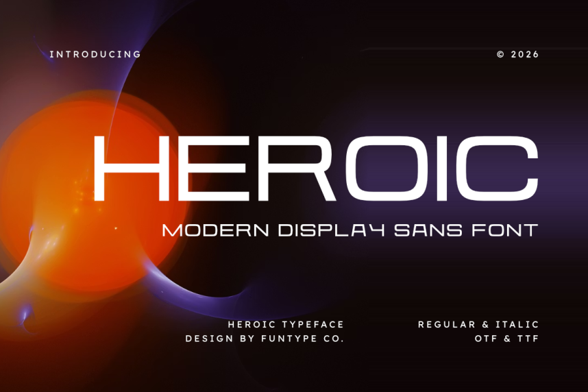 Heroic 现代无衬线 英文字体免费下载