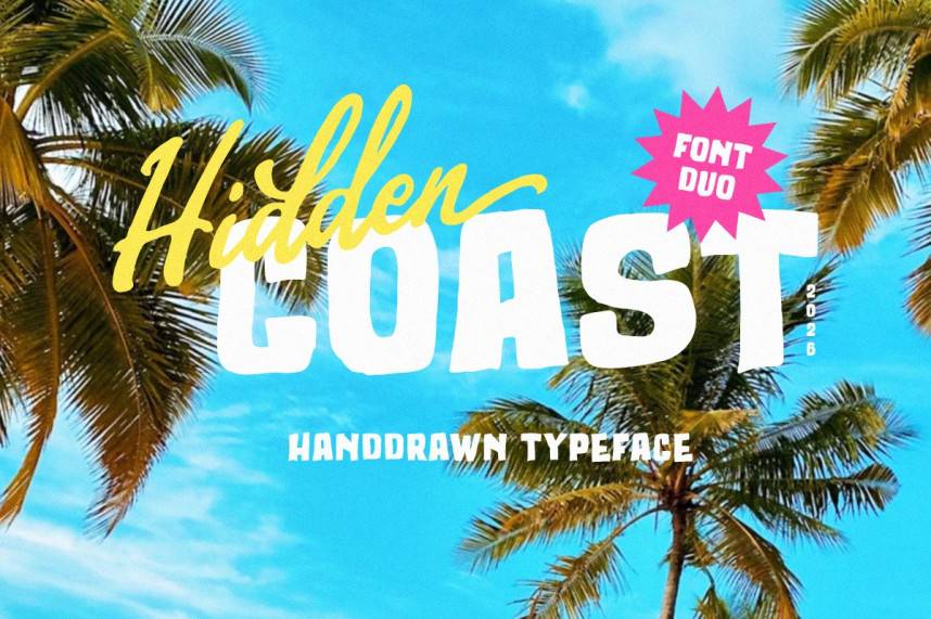 Hidden Coast – Retro Surf Font Duo 现代无衬线 英文字体免费下载