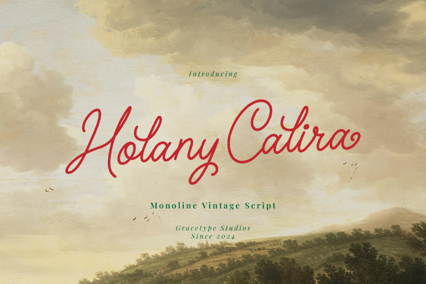 index Holany Calira | Monoline Script 英文手写 英文字体免费下载